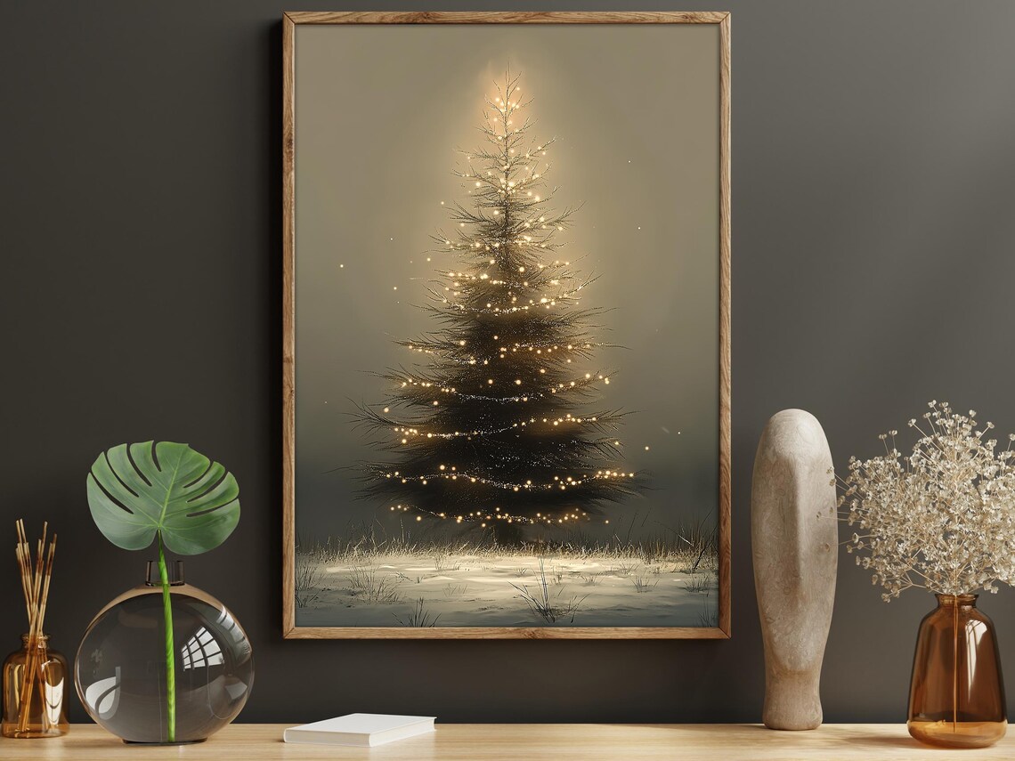 Vintage Cozy Christmas Tree Holiday Art Print - Image 6