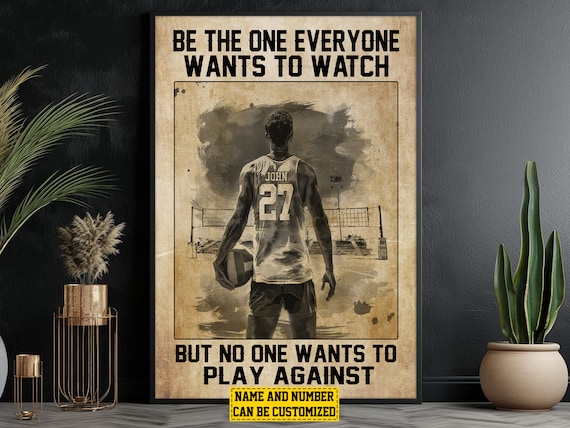 Personalized Volleyball Motivational Quote Vintage Player Poster Gift