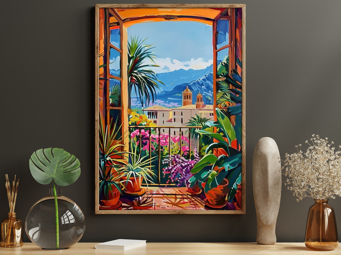 Matisse Flower Pots on the Balcony Botanical Art Print