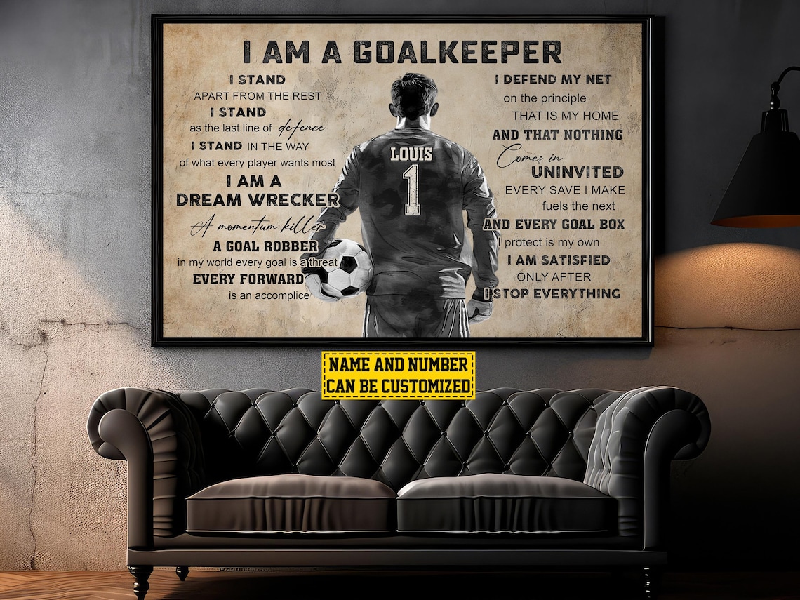 Soccer Goalkeeper Personalized Art Print, Gift for Him - Image 4