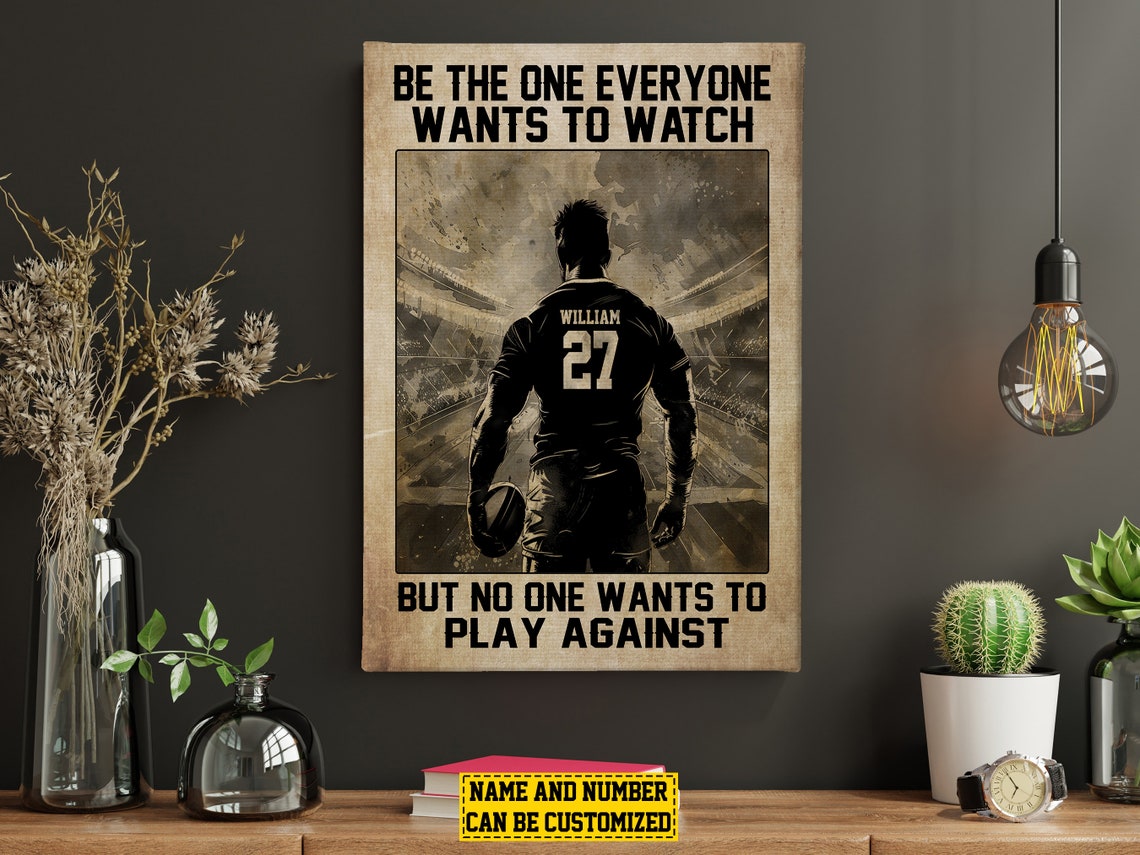 Personalized Football Motivational Quote Vintage Player Poster Gift - Image 5