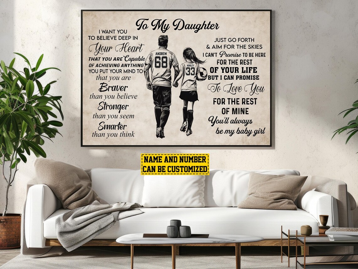 Personalized Soccer Poster for Daughter, Art Print - Image 3