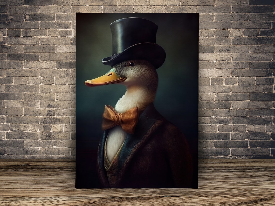Dapper Duck Gentleman Portrait In Top Hat And Bow Tie Animal Poster - Image 4