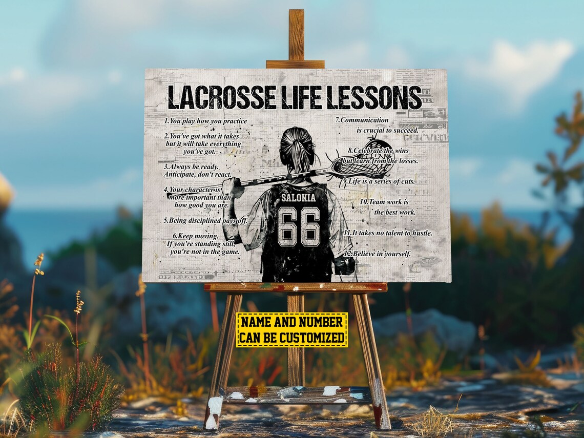 Personalized Lacrosse Life Lessons Girl Art Print - Image 3