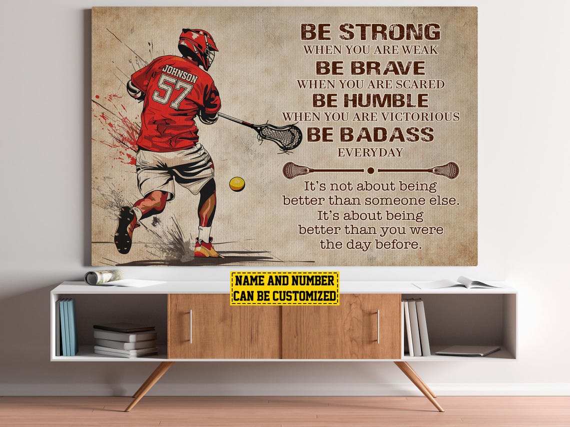 Vintage Lacrosse Player Personalized Print Lacrosse Poster Lacrosse Print Lacrosse Gift For Boy Man - Image 5