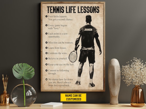 Tennis Life Lessons Personalized Poster Print