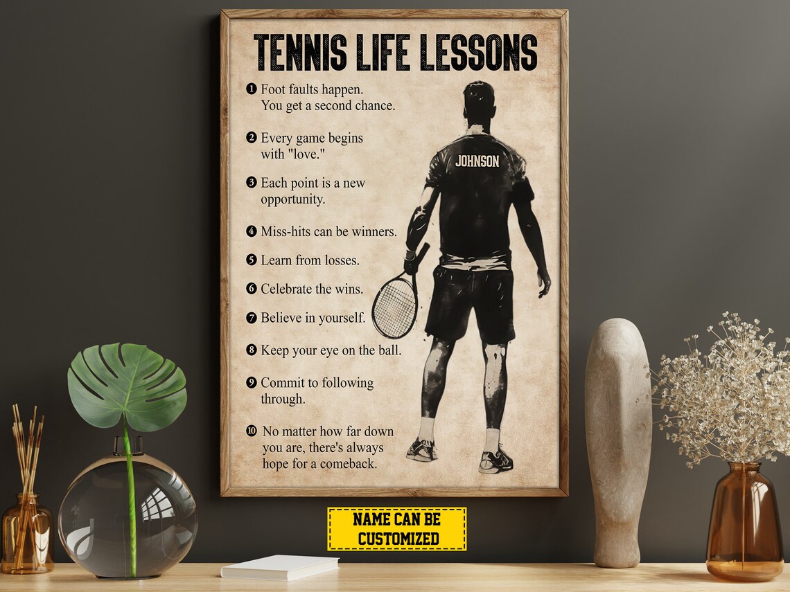 Tennis Life Lessons Personalized Poster Print