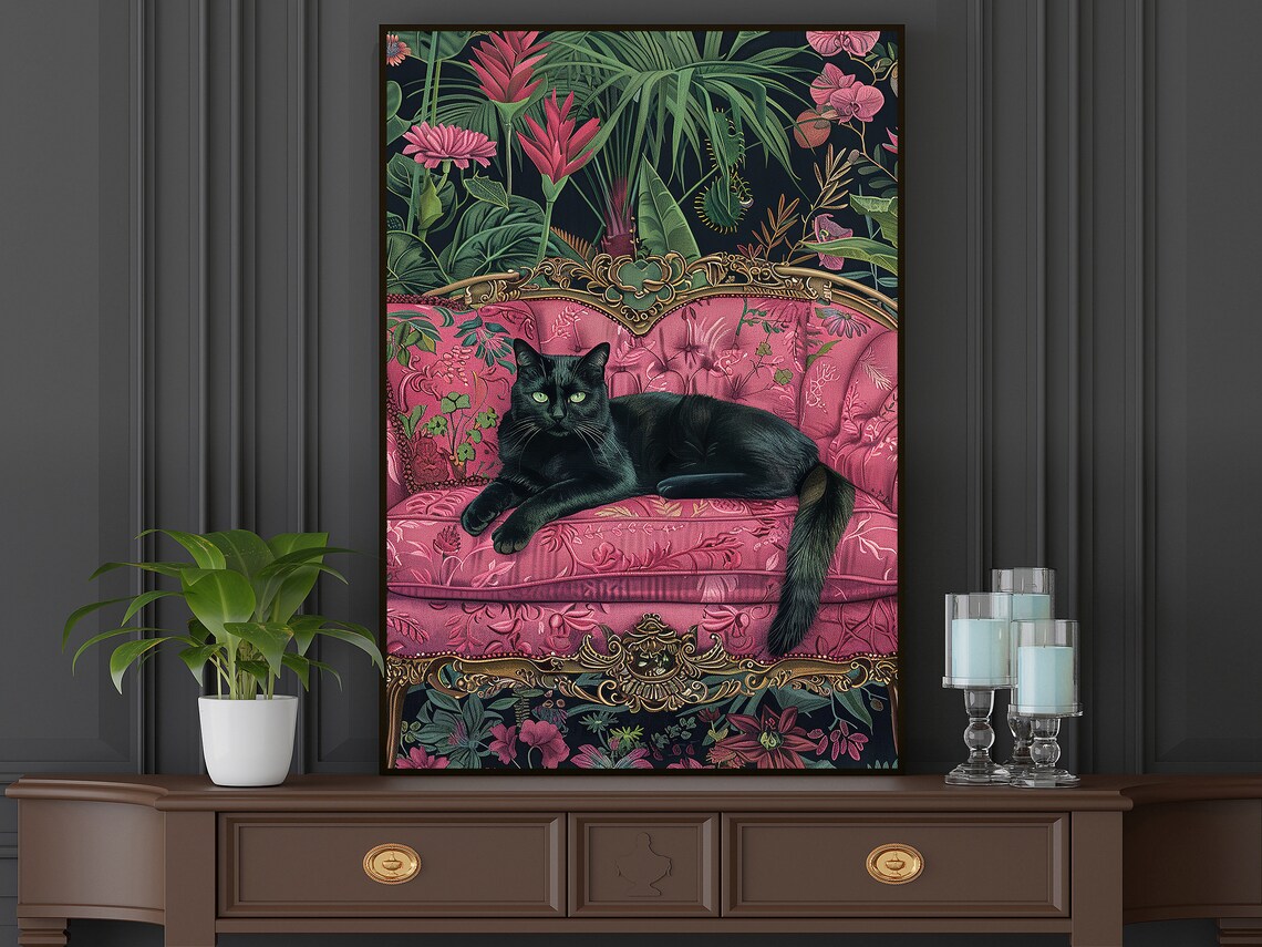Matisse Black Cat On Sofa Art Print, Cat Lovers - Image 4