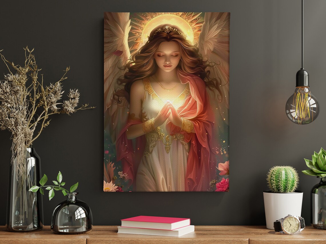 Young Angel Praying Faith Print, Catholic Poster - Image 4