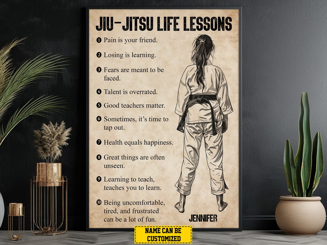 Jiu Jitsu Life Lessons Personalized Art Print for Daughter - Image 2