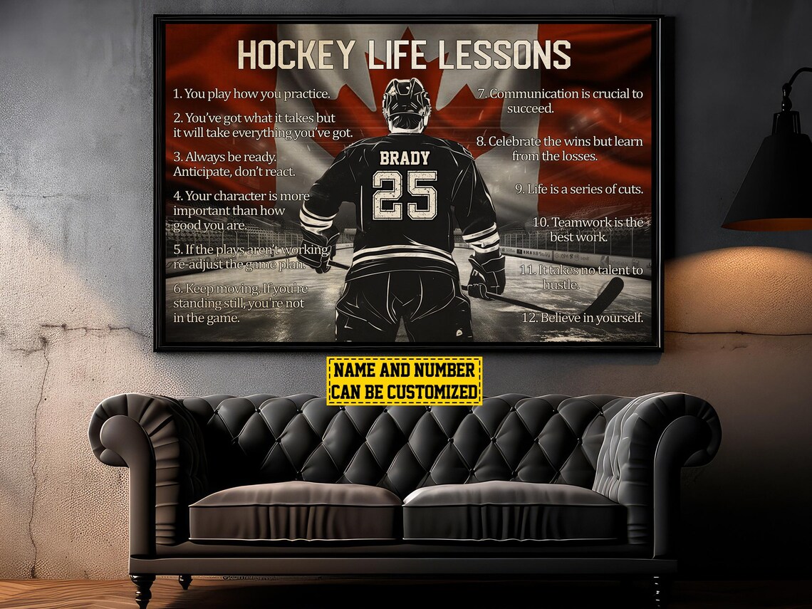 Canada Hockey Life Lessons Personalized Art Print - Image 3