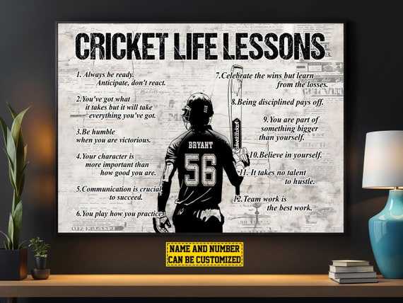 Cricket Life Lessons Personalized Poster Print