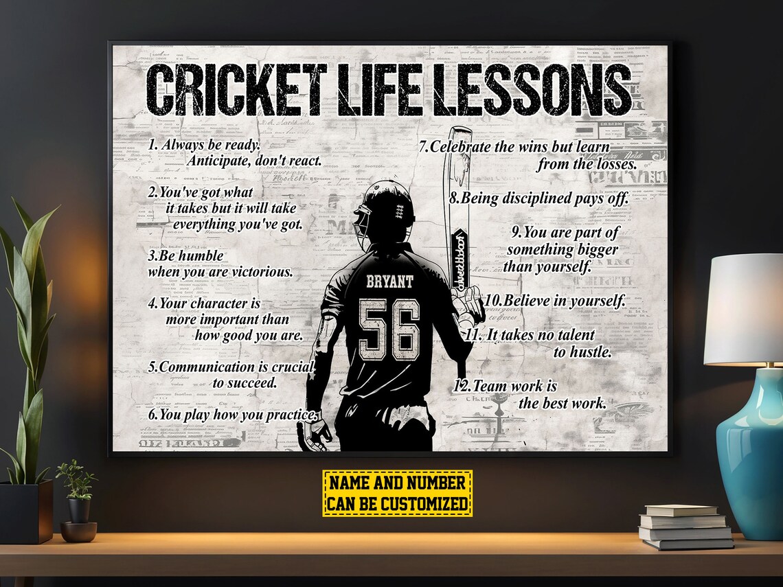Cricket Life Lessons Personalized Poster Print