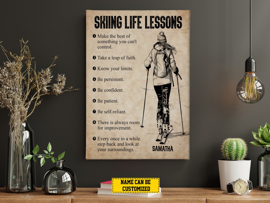 Skiing Life Lessons Personalized Print Skiing Poster Print Skiing Gift For Girl Daughter - Image 4