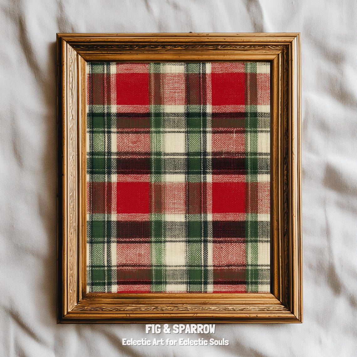 Vintage Christmas Tartan Plaid Pattern Red Green Holiday Decor Poster
