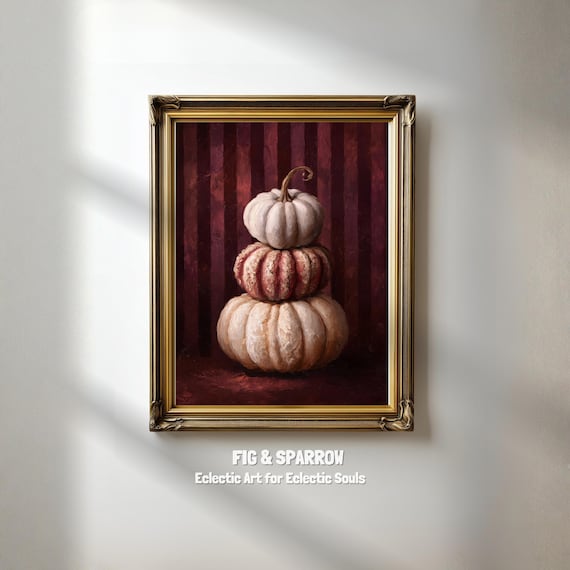 Pumpkin Still Life, Vintage Farmhouse Fall Decor