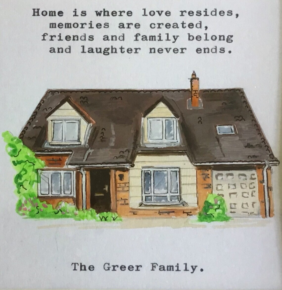 Personalised Family Home House Painting Love Resides Quote Art Print - Image 2
