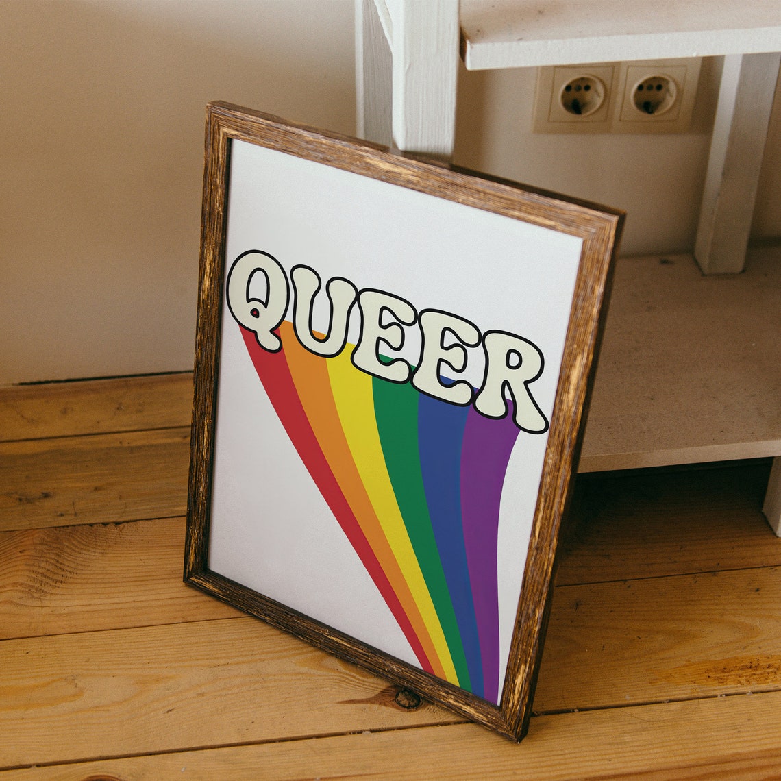Queer Retro Rainbow Typography LGBTQ Pride Month Decor Poster - Image 6