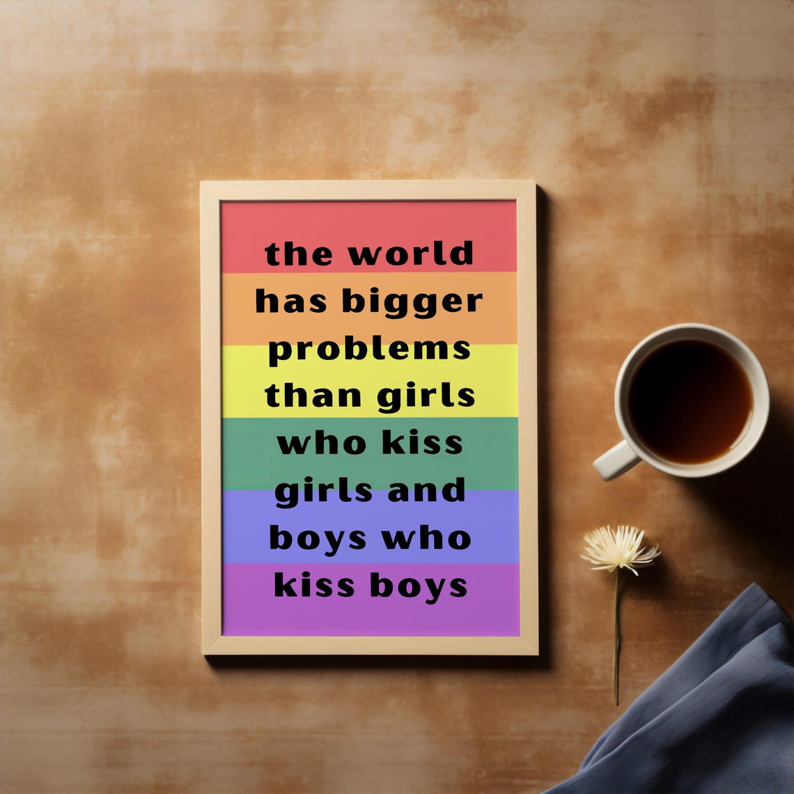 LGBTQ Rainbow Pride Quote The World Has Bigger Problems Poster - Image 2