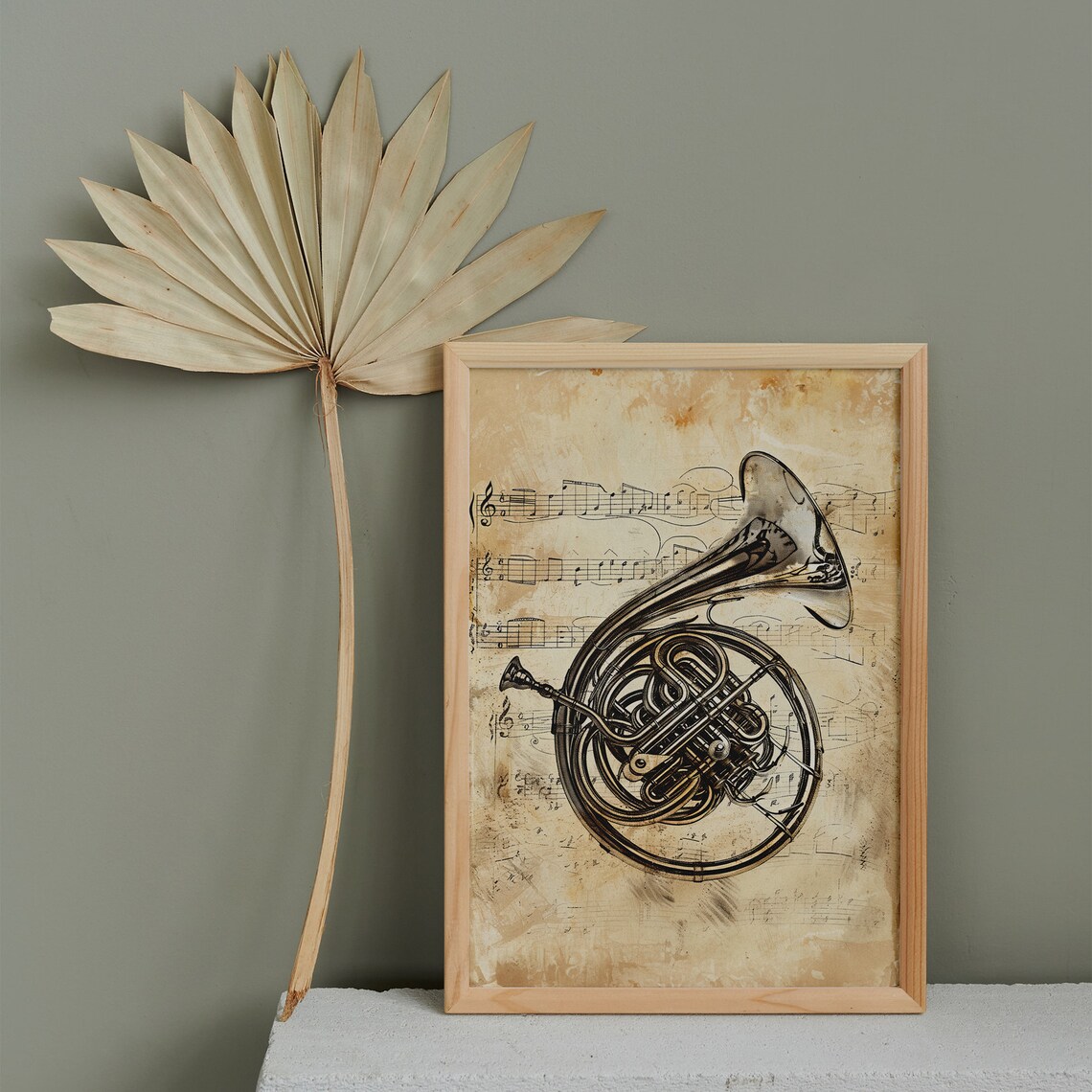 French Horn Vintage Music Poster, Music Room Decor - Image 5