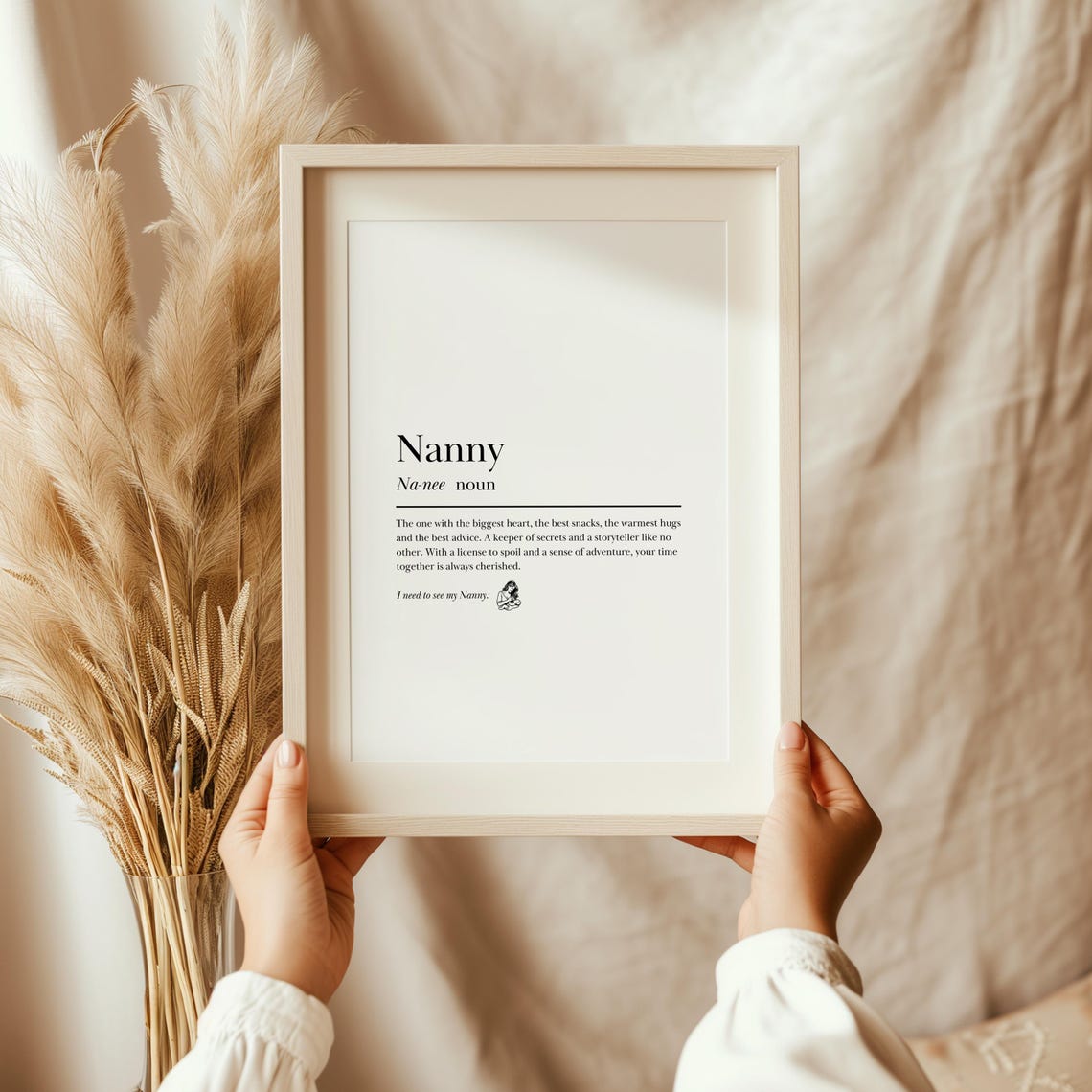Nanny Definition Dictionary Style Keepsake Gift Typography Print - Image 7