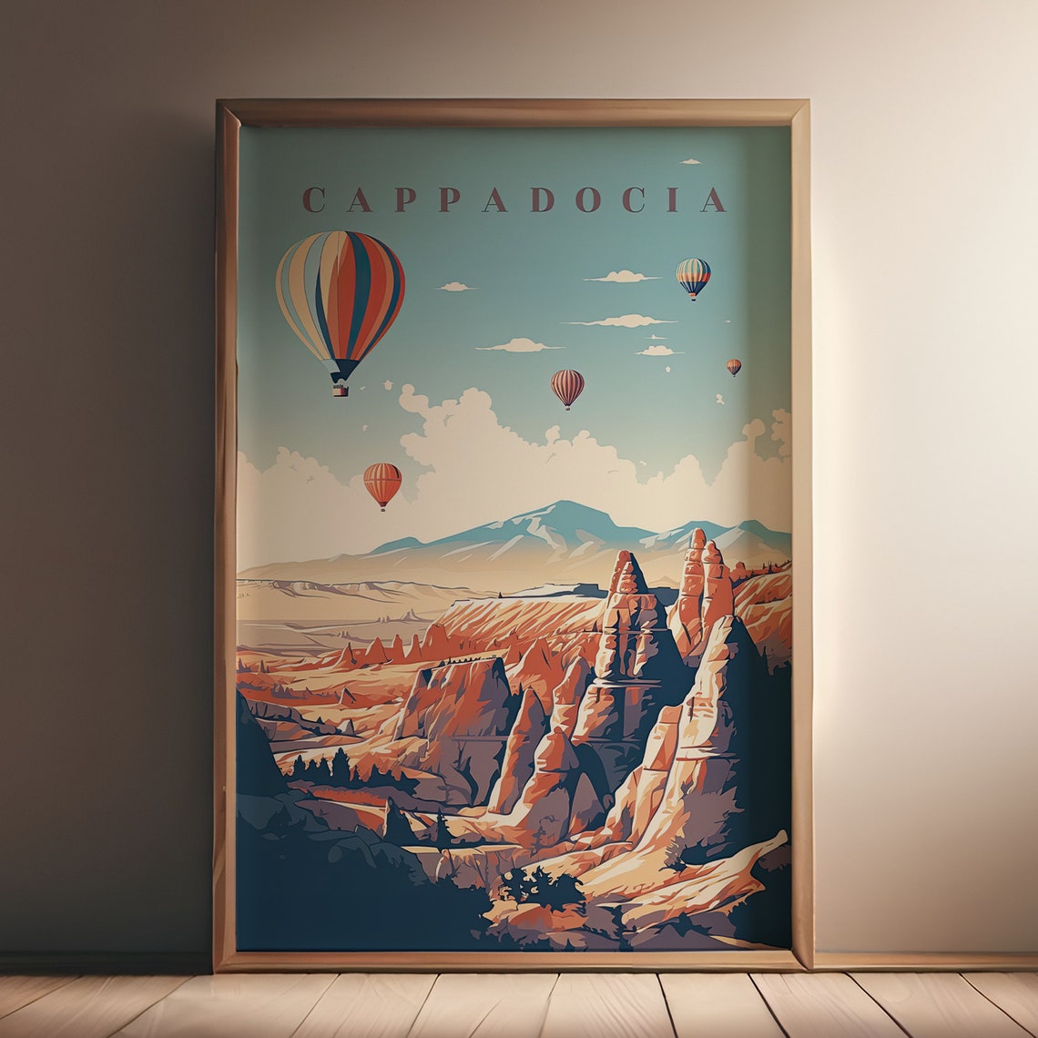 Cappadocia Turkey Hot Air Balloons Rock Valley Travel Poster - Image 2