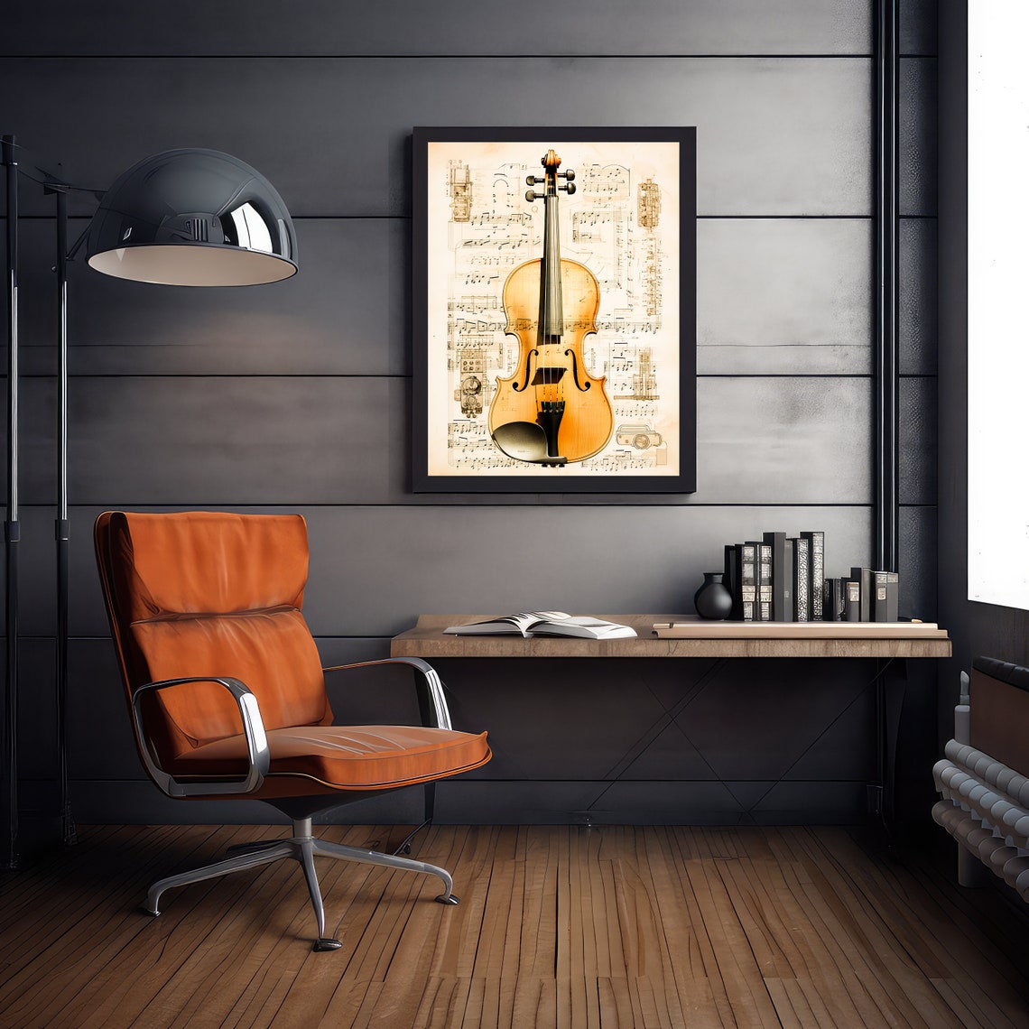 Violin On Vintage Sheet Music Classical Instrument Art Poster - Image 6