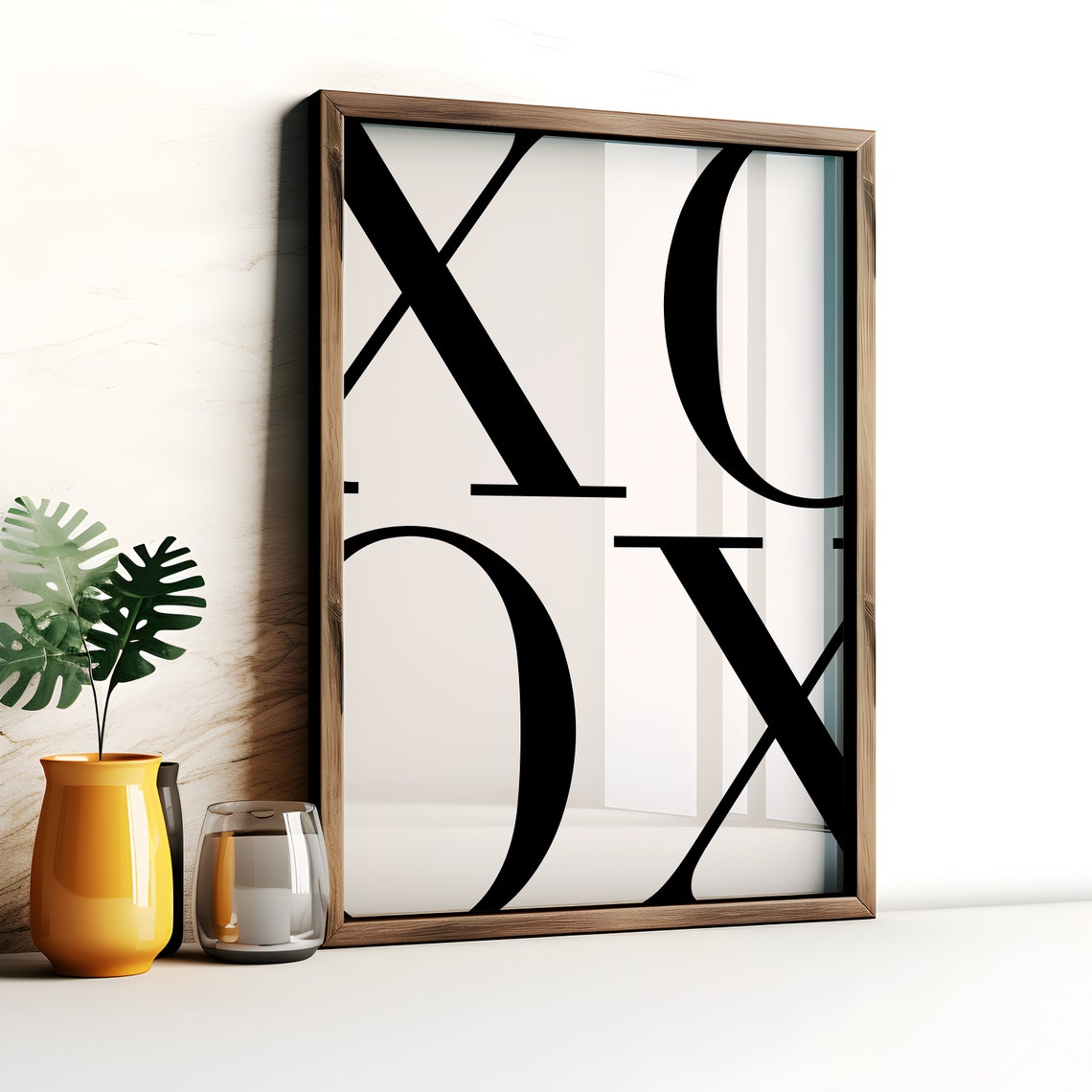 XOXO Oversized Typography Minimal Black and White Art Poster - Image 5