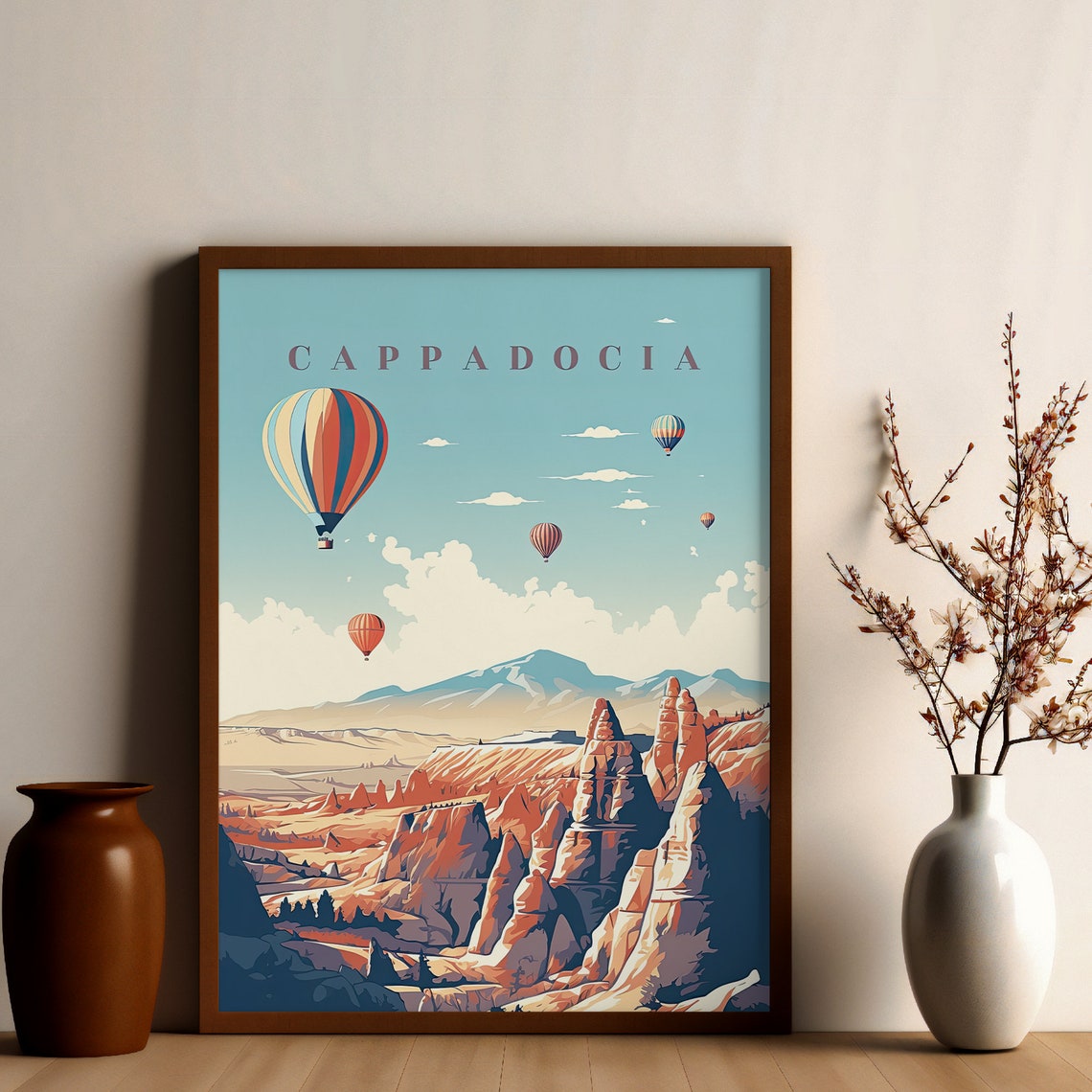 Cappadocia Turkey Hot Air Balloons Rock Valley Travel Poster - Image 3