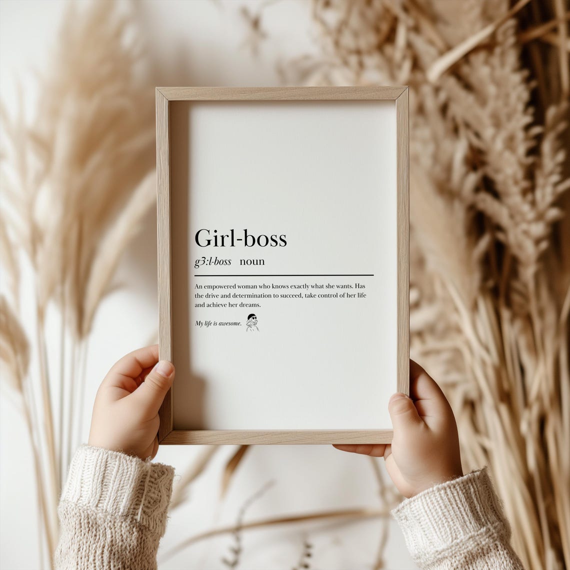 Girl Boss Dictionary Definition Empowered Woman Affirmation Poster - Image 3