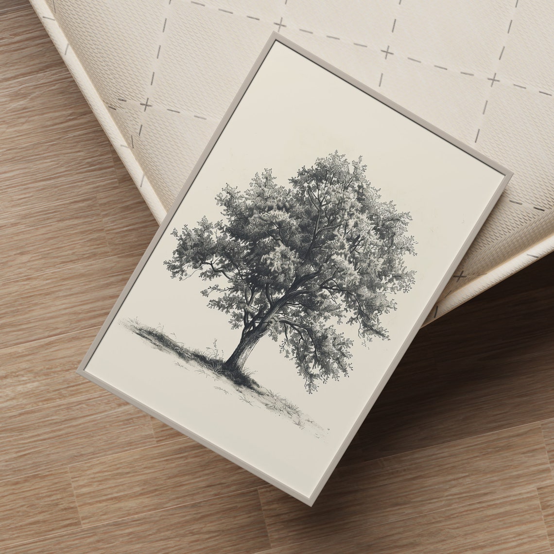Vintage Tree Sketch Nature Print Drawing Tree Neutral Wall Art Antique Drawing Of Tree Antique Rustic Tree Sketch Art Artwork Tree Print - Image 6