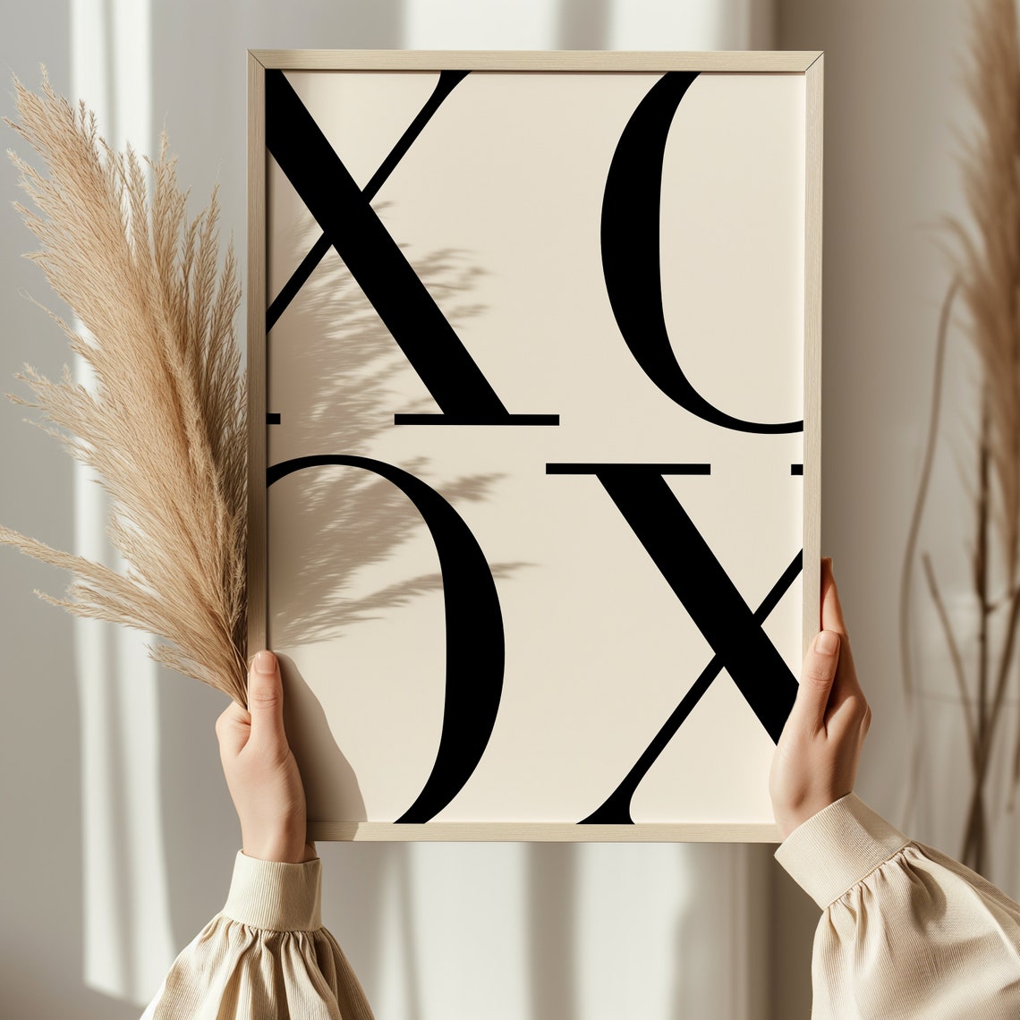 XOXO Oversized Typography Minimal Black and White Art Poster - Image 4