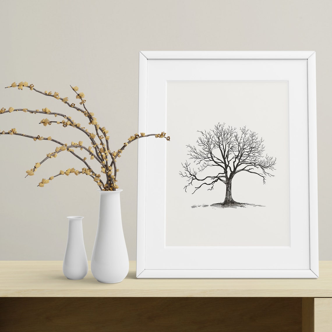 Bare Winter Tree Minimalist Line Drawing Nature Decor Art Poster - Image 5