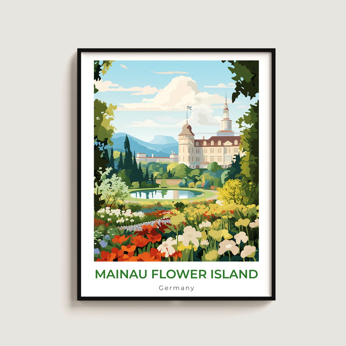 Mainau Flower Island Germany Palace Garden Pond Lake Constance Poster