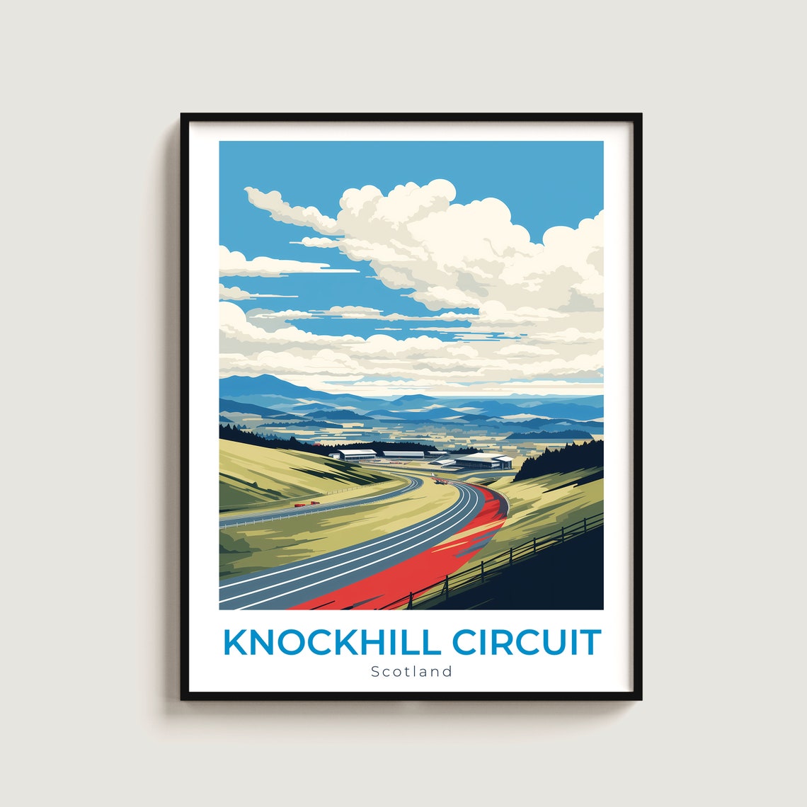 Knockhill Circuit Scotland Racing Track Hillside View Poster