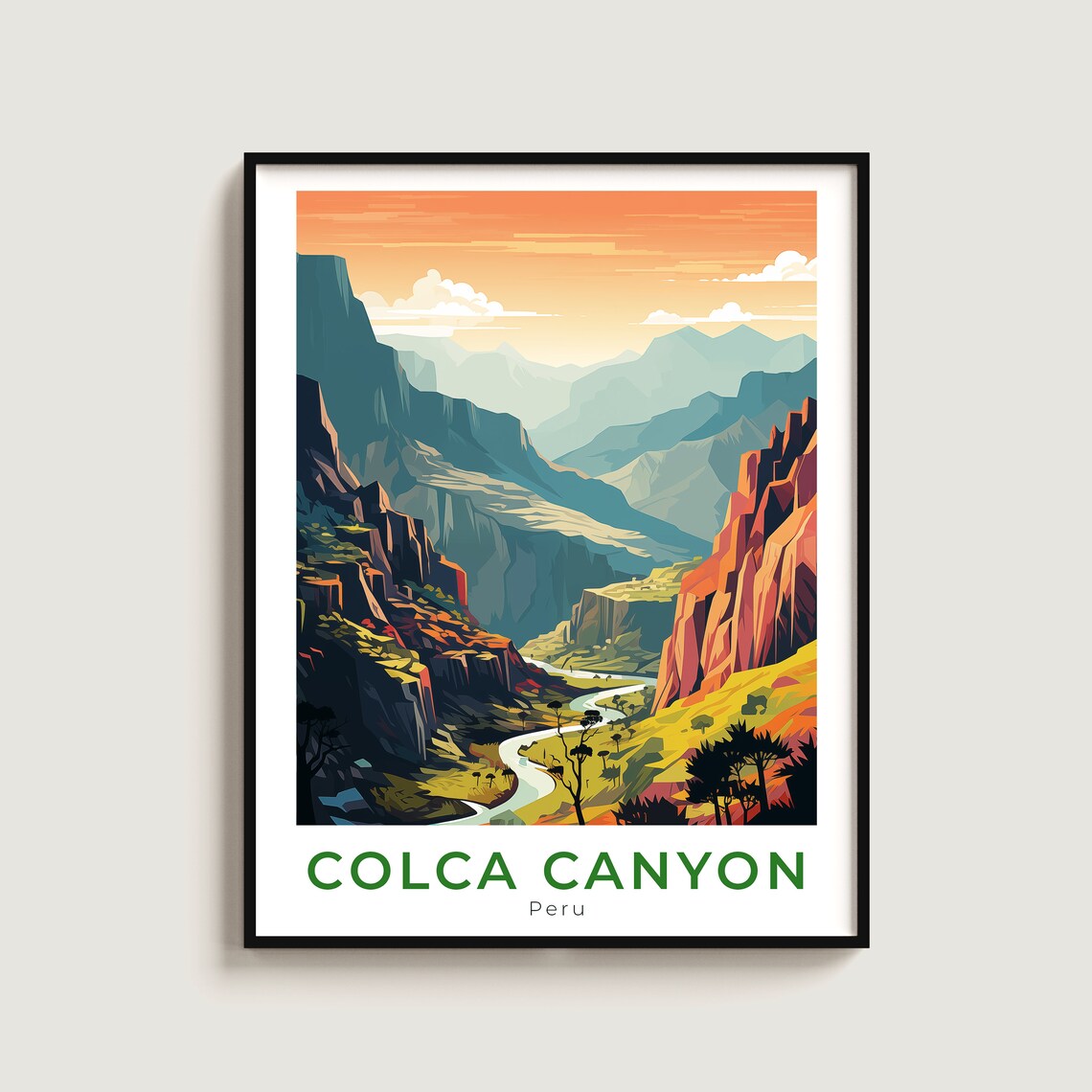 Colca Canyon Travel Print Wall Art Gift Peru Poster Home Decor Lovers Hanging