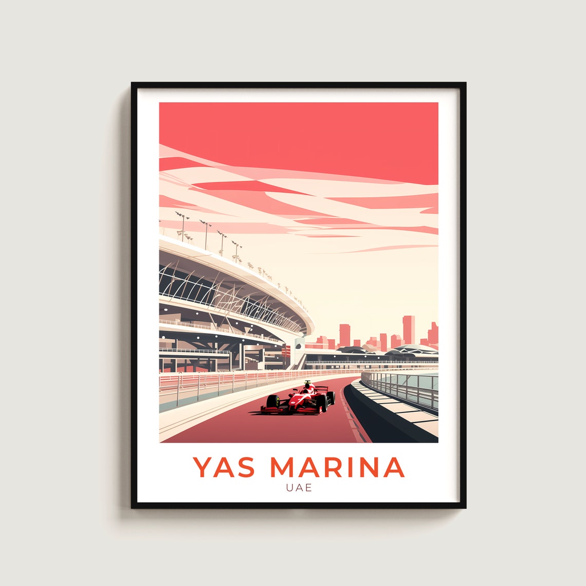 Yas Marina Circuit Formula 1 Grand Prix Race Car Track Poster