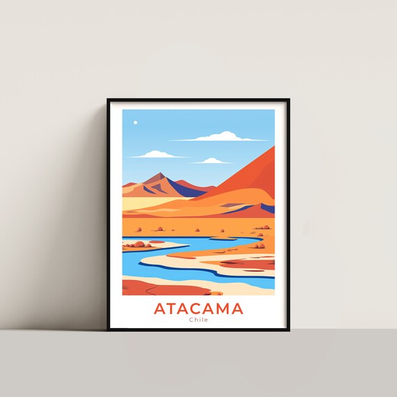 Atacama Travel Poster Wall Art Gift Chile Print Home Decor Lovers Hanging