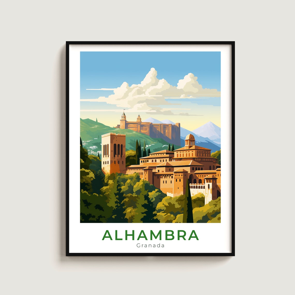 Alhambra Granada Spain Moorish Palace Fortress Garden Poster