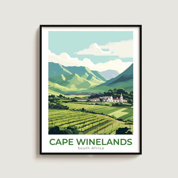 Cape Winelands Travel Print Wall Art Gift South Africa Poster Home Decor Lovers Hanging