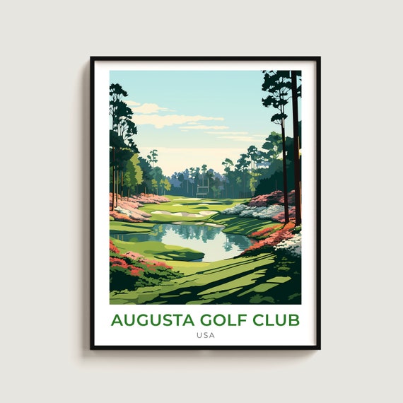 Augusta National Golf Club Travel Print Wall Art Gift Usa Poster Home Decor Lovers Hanging