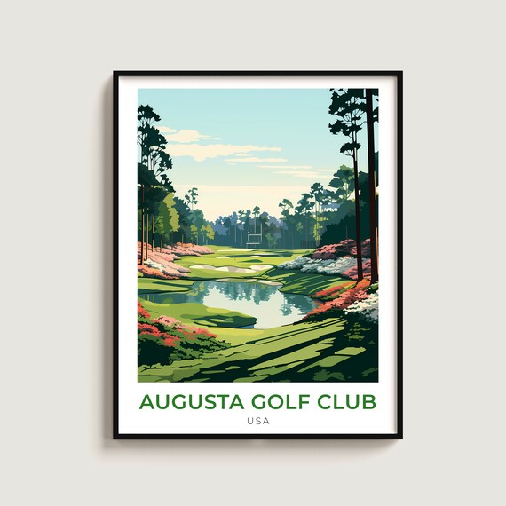 Augusta National Golf Course Blooming Azaleas Pine Trees Wall Art