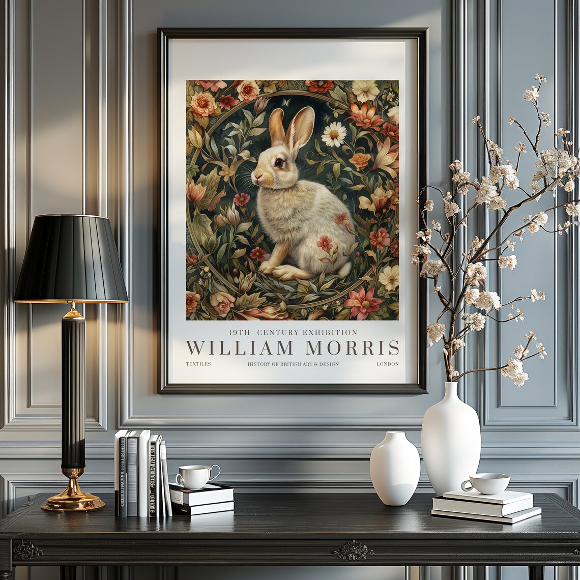 William Morris Print Exhibition Poster, Vintage Art Print