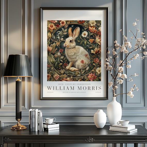 William Morris Print Exhibition Poster, Vintage Art Print