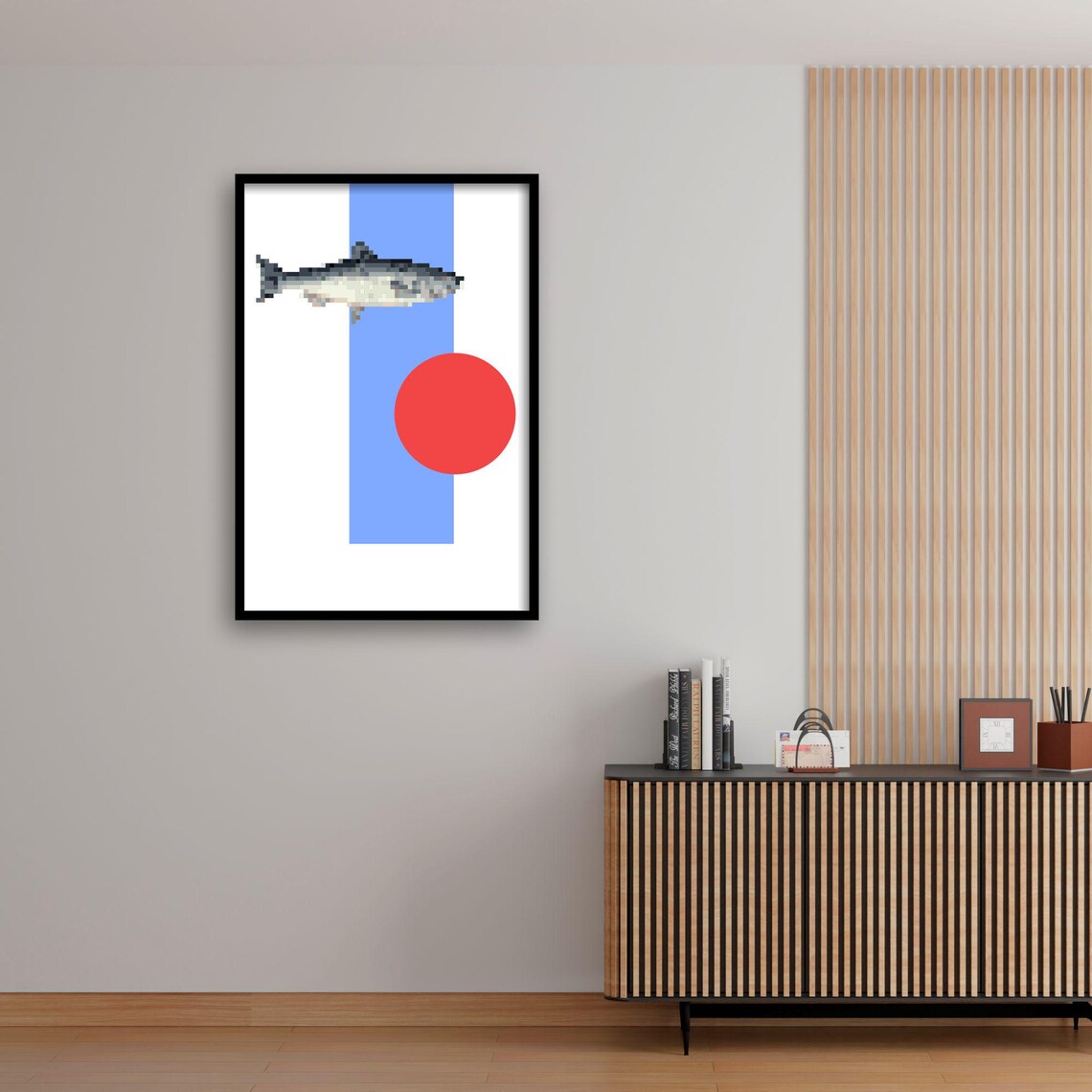 Crane Bird Minimalist Japanese Style Art Print - Image 3