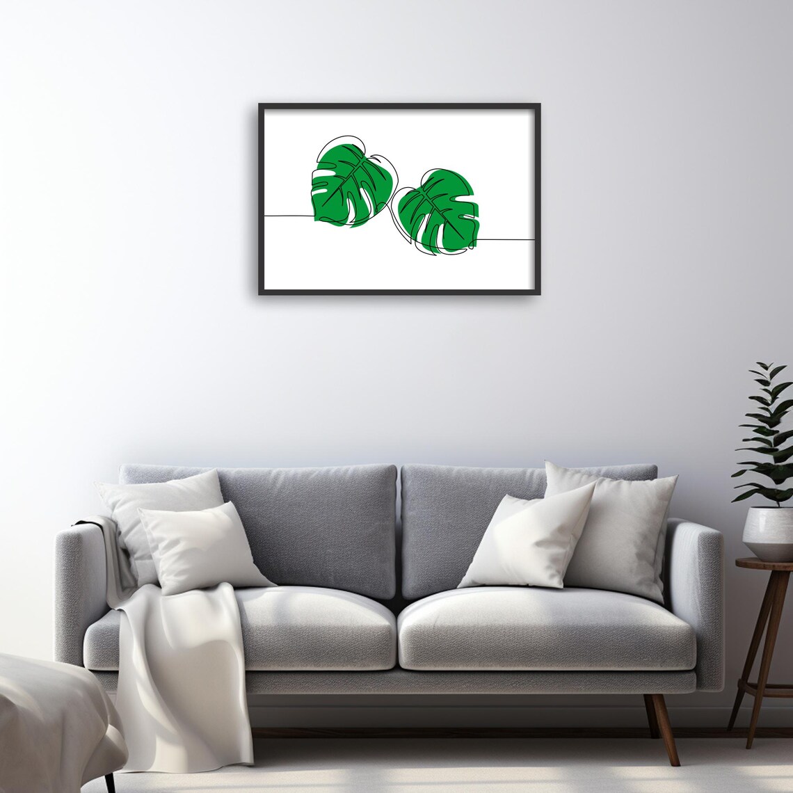 Minimalist Monstera Line Art, Botanical Decor - Image 2