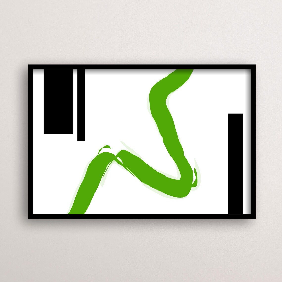 Abstract Minimalist Green Art Print, Zen Decor