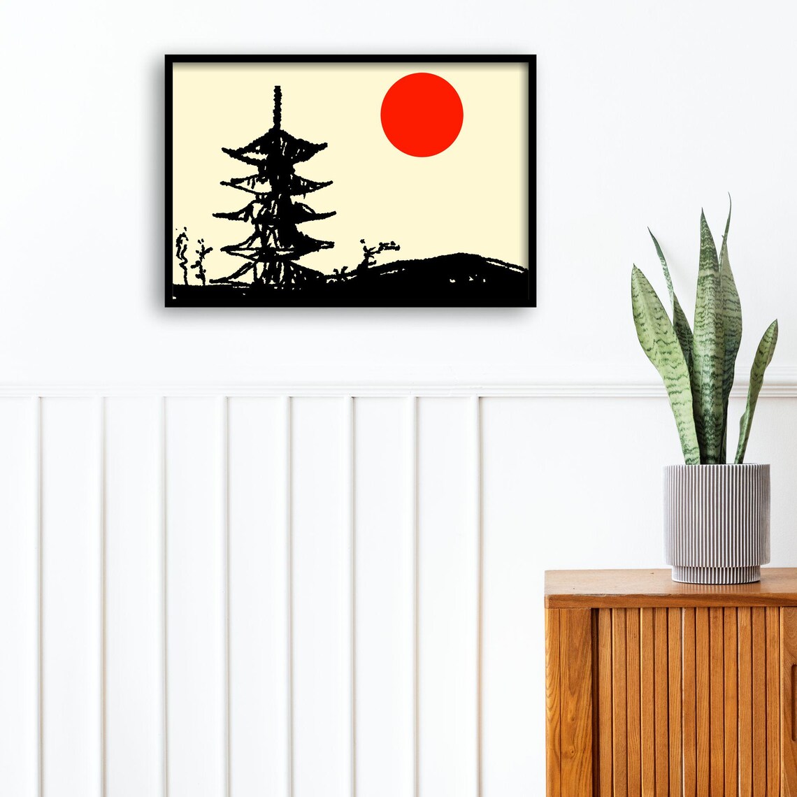 Japanese Pagoda Minimalist Zen Art Print - Image 4