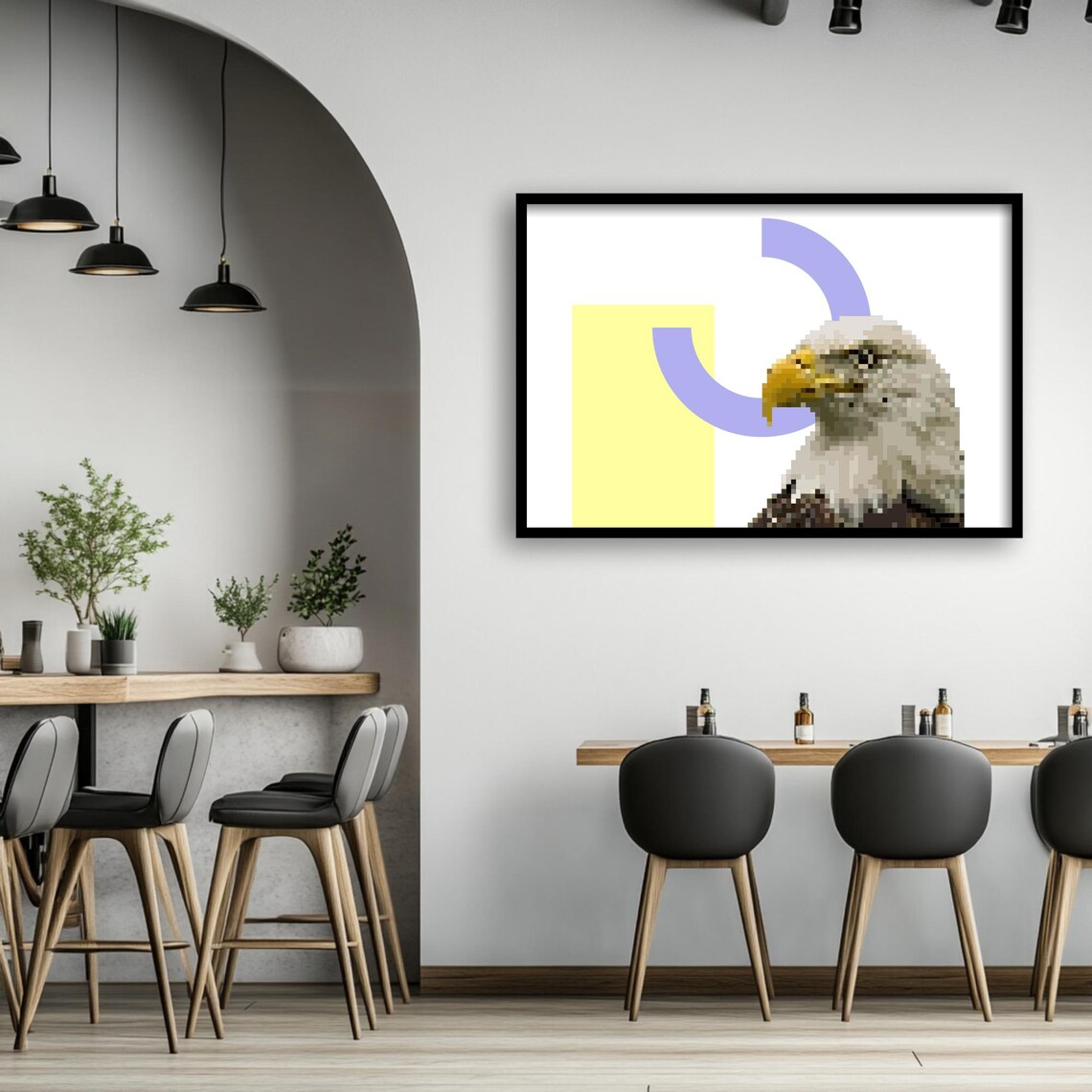 Pixel Pop Art Eagle, Geometric Retro Game Decor - Image 3