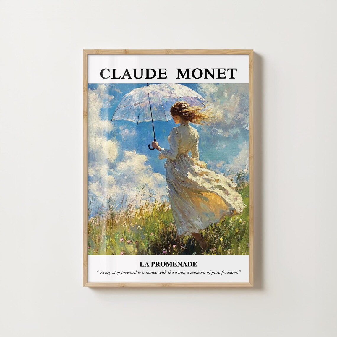 Monet Inspired Woman with Parasol La Promenade Meadow Poster - Image 2